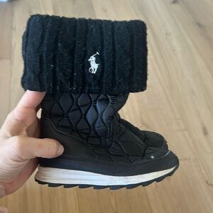 Polo rain boots winter boots 10 black faux fur
